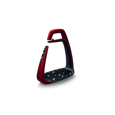 Image of Freejump Soft&#039;Up Classic Pearl Red Black Horse Stirrups Riding Equestrian