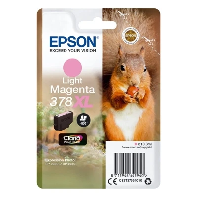 Image of Epson 378XL Light Magenta Squirrel High Yield Genuine, Claria Photo HD Ink Cartridge