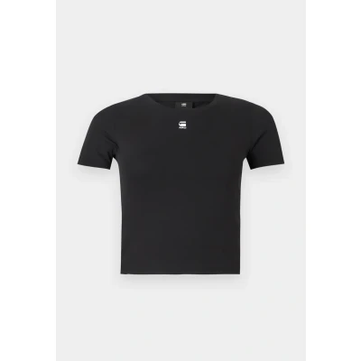 Image of G STAR Cropped MINI SLIM Basic Tshirt, Women&#039;s, Size: XS, Black