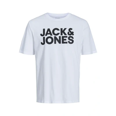 Image of Jack &amp; Jones Jjecorp LOGO Oneck NOOS Print Tshirt white, Men&#039;s, Size: Large, White