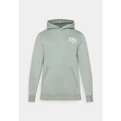 Image of Puma Class Washed Hoodie Hoodie, Men&#039;s, Size: Medium, Green moon