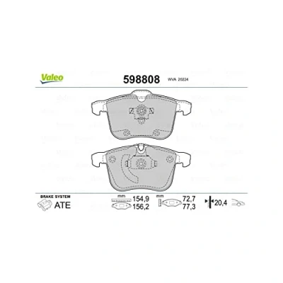 Image of brake Pad Set, disc VALEO 598808