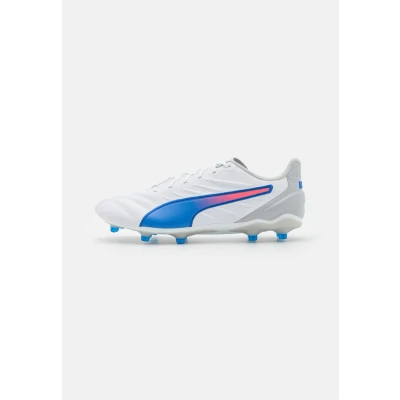 Image of Puma Unisex&#039;s King Pro Fg/Ag Soccer Shoe, White Bluemazing Flat Light Gray, 12 UK