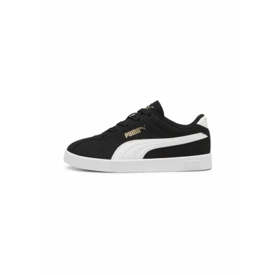 Image of Puma CLUB II Unisex Trainers for kids, Size: 11K, Black white gold Imitation leather/ textile