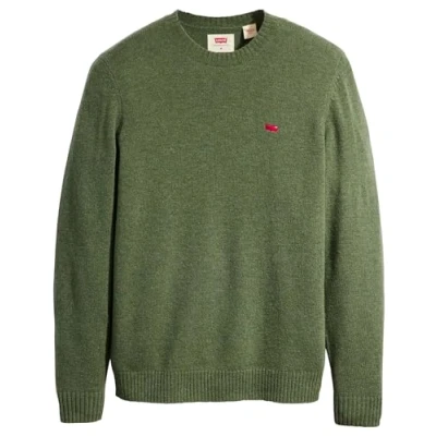 Image of Levi&#039;s Men&#039;s Original Housemark Sweater Sweatshirt, Olive Heather, XS