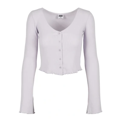 Image of Urban Classics Cropped RIB Long sleeved top, Women&#039;s, Size: 4XL, Softlilac