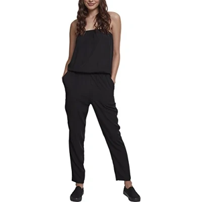 Image of Urban Classics Bandeau Jumpsuit, Women&#039;s, Size: Medium, Black
