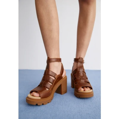 Image of Timberland Allington Heights High heeled sandals, Women&#039;s, Size: 7, Rust Leather