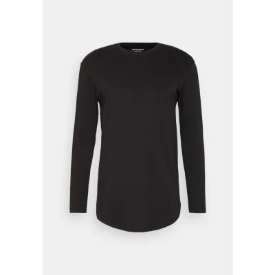 Image of JACK &amp; JONES Men&#039;s Jjenoa Tee O Neck Ls Noos Long Sleeve Top, Black, L