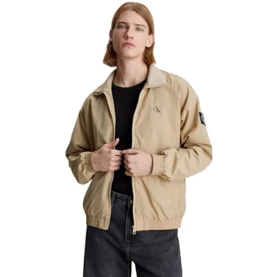 Image of Calvin Klein Jeans Unpadded Harrington Summer jacket, Men&#039;s, Size: Small, Travertine