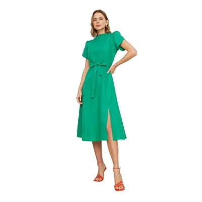 Image of Trendyol Dress Black A line, Emerald, 38