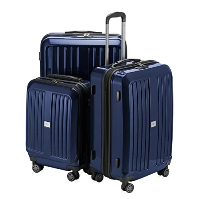 Image of HAUPTSTADTKOFFER X Berg Luggage Suitcase Hardside Spinner Trolley 4 Wheel Expandable, TSA, 75 cm, Red, Darkblue Glossy, Set, Set