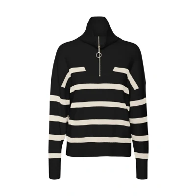 Image of Vero Moda SABA Stripe LS Highneck GA NOOS Jumper, Women&#039;s, Size: Small, Black birchstripes
