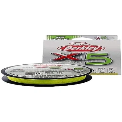 Image of Berkley x5 Braided line Flame Green 2000m 0.08mm (7.6kg) fishing