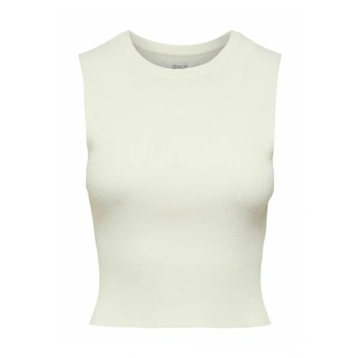 Image of ONLY Women&#039;s Onlvilma S/L Cropped Tank Top JRS Noos, Cloud Dancer, L