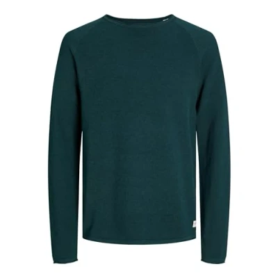 Image of Jack &amp; Jones Jjehill Jumper, Men&#039;s, Size: Large, Deep teal
