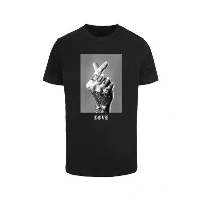 Image of Mister TEE Tattoed LOVE SIGN Print Tshirt, Men&#039;s, Size: Large, Black