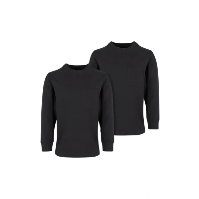Image of Urban Classics Heavy Oversized Pocket 2PACK Long sleeved top for kids, Size: 5 6y, black
