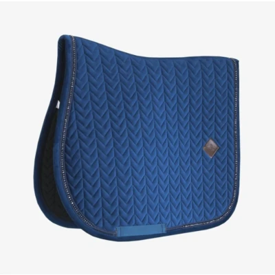 Image of Kentucky Horsewear Saddle Pad Jumping Velvet Pearls Navy Horse Riding Equestrian