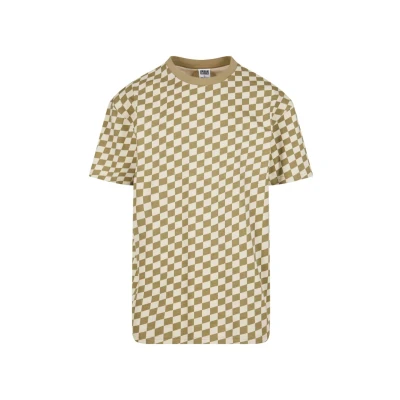 Image of Urban Classics Check Print Tshirt, Men&#039;s, Size: Small, Khakicheck