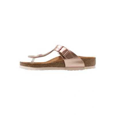 Image of Birkenstock Gizeh Tbar sandals for kids, Size: 1, Electric metallic copper High quality imitation leather
