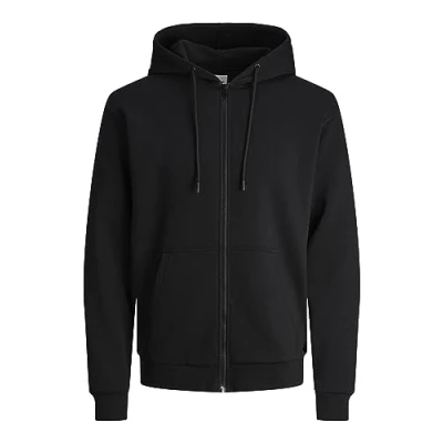 Image of JACK &amp; JONES Men&#039;s Jjebradley Sweat Zip Hood Noos Sweatshirt jacket, Black, XXL