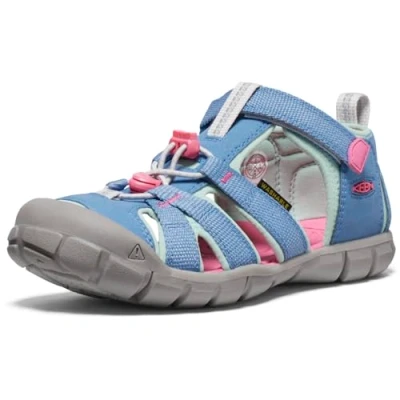 Image of Keen Seacamp II CNX Youth Unisex Walking sandals for kids, Size: 5, Blue Textile/synthetics