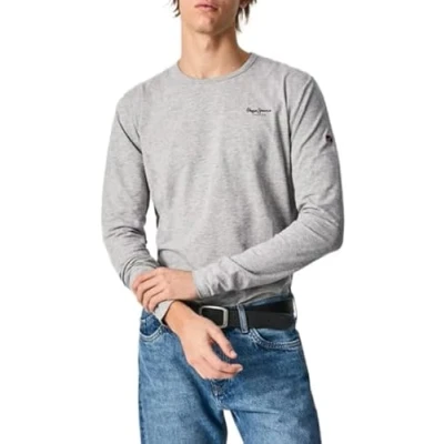 Image of Pepe Jeans Original Basic Long sleeved top, Men&#039;s, Size: Large, Grey marl