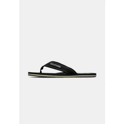 Image of Tommy Hilfiger Men&#039;s H Padded Beach Sandal Fm0fm05536 Flip Flops, Black, 10.5 UK