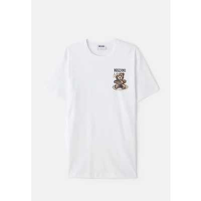 Image of Moschino Teddy Print Tshirt, Men&#039;s, Size: Medium, White