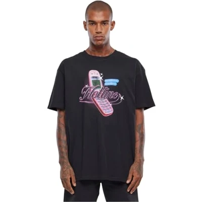 Image of Upscale by Mister Tee Unisex Hotline Oversize Print Tshirt, Size: 4XL, Black