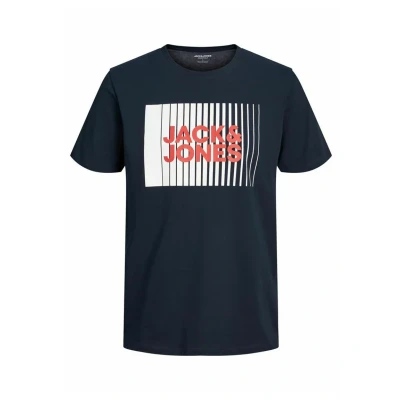 Image of Jack &amp; Jones Jjecorp LOGO PLAY Oneck Print Tshirt Navy blazer, Men&#039;s, Size: XS, blazer