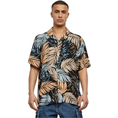 Image of Urban Classics AOP Resort Shirt, Men&#039;s, Size: 3XL, Palmfront