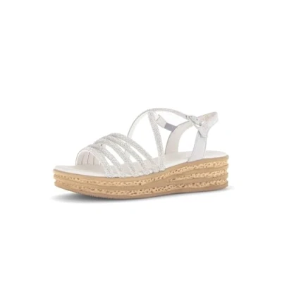 Image of Gabor Wedge sandals, Women&#039;s, Size: 7, Silber/light grey Textile