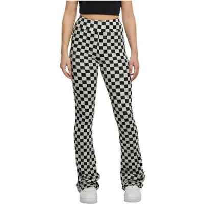 Image of Urban Classics Damen Checked Leggings Trousers, Women&#039;s, Size: 5XL, Black lightasphalt