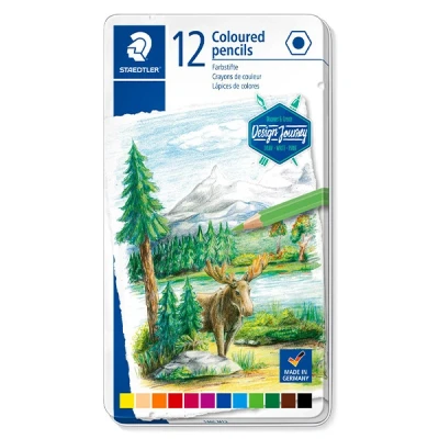 Image of STAEDTLER 146C M12 Design Journey Colouring Pencils Assorted Colours (Tin of 12)