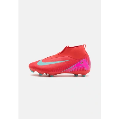 Image of Nike Performance JR ZOOM 10 ACAD FGMG Unisex Moulded stud football boots for kids, Size: 13.5K, Ember glow/aurora green Synthetics/textile