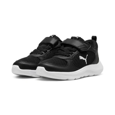 Image of Puma FUN Racer 2 Unisex Road running shoes for kids, Size: 2, Black/white Imitation leather/ textile