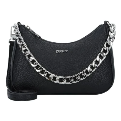 Image of DKNY Jenna DEMI Crossbody Handbag, Women&#039;s, Size: One Size, Black/silver