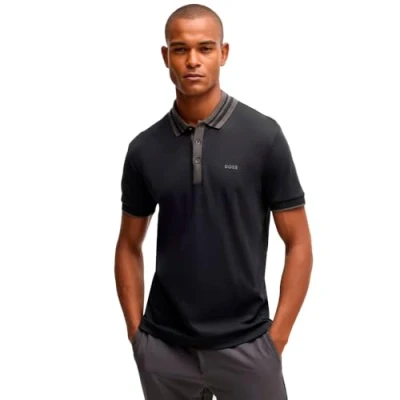 Image of BOSS Paule TAPE Polo shirt, Men&#039;s, Size: Large, Black