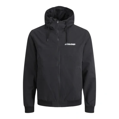 Image of Jack &amp; Jones Jjerush Blocking HOOD Summer jacket, Men&#039;s, Size: Small, Black