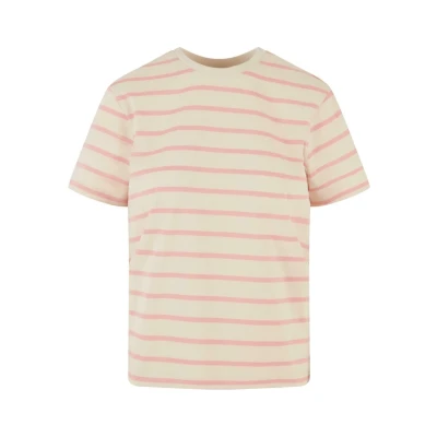 Image of Urban Classics Striped Print Tshirt, Women&#039;s, Size: Large, Lemonadepink whitesand