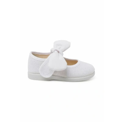 Image of Pisamonas Merceditas LAZO Y Cierre Adherente Baby shoes for kids, Size: 4.5K/5K, Blanco Textile