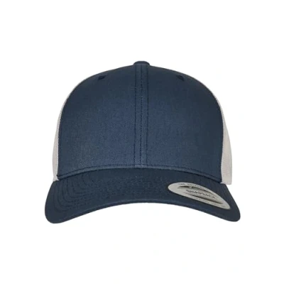 Image of Flexfit Trucker Retro 2 TONE Cap, Size: One Size, Navy silver