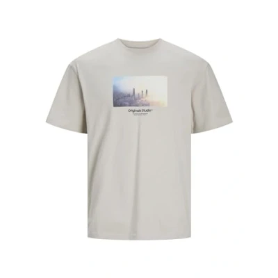Image of Jack &amp; Jones Jorvesterbro Picture CREW NECK Print Tshirt, Men&#039;s, Size: Small, Moonbeam
