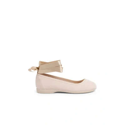 Image of Pisamonas Cintas RASO Cierre Pulsera Ankle strap ballet pumps for kids, Size: 9.5K, Beige Textile/synthetics