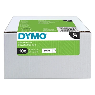 Image of DYMO Authentic D1 Labels Black Print on White 19mm x 7m Self Adhesive for LabelManager Label Printers 10 Count