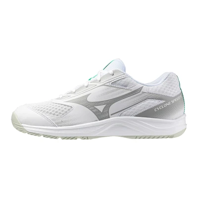Image of Mizuno CYCLONE SPEED 5 Volleyball Shoes White/Black/Frozen Emerald Women/Men Size 8