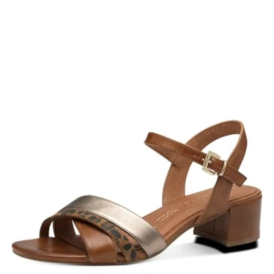 Image of Marco Tozzi Ankle cuff sandals, Women&#039;s, Size: 4, Cognac comb shoes