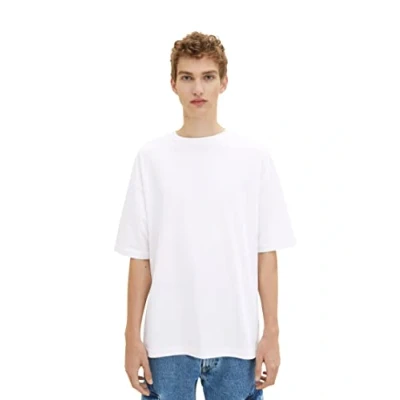 Image of TOM Tailor Denim Oversized Basic Tshirt, Men&#039;s, Size: Small, White